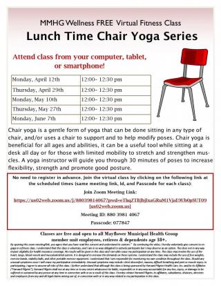 LUNCH TIME CHAIR YOGA SERIES
